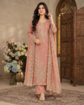 ExAlina Fashion Peach Embroidered 3-Piece Suit Set with Dupattaample product